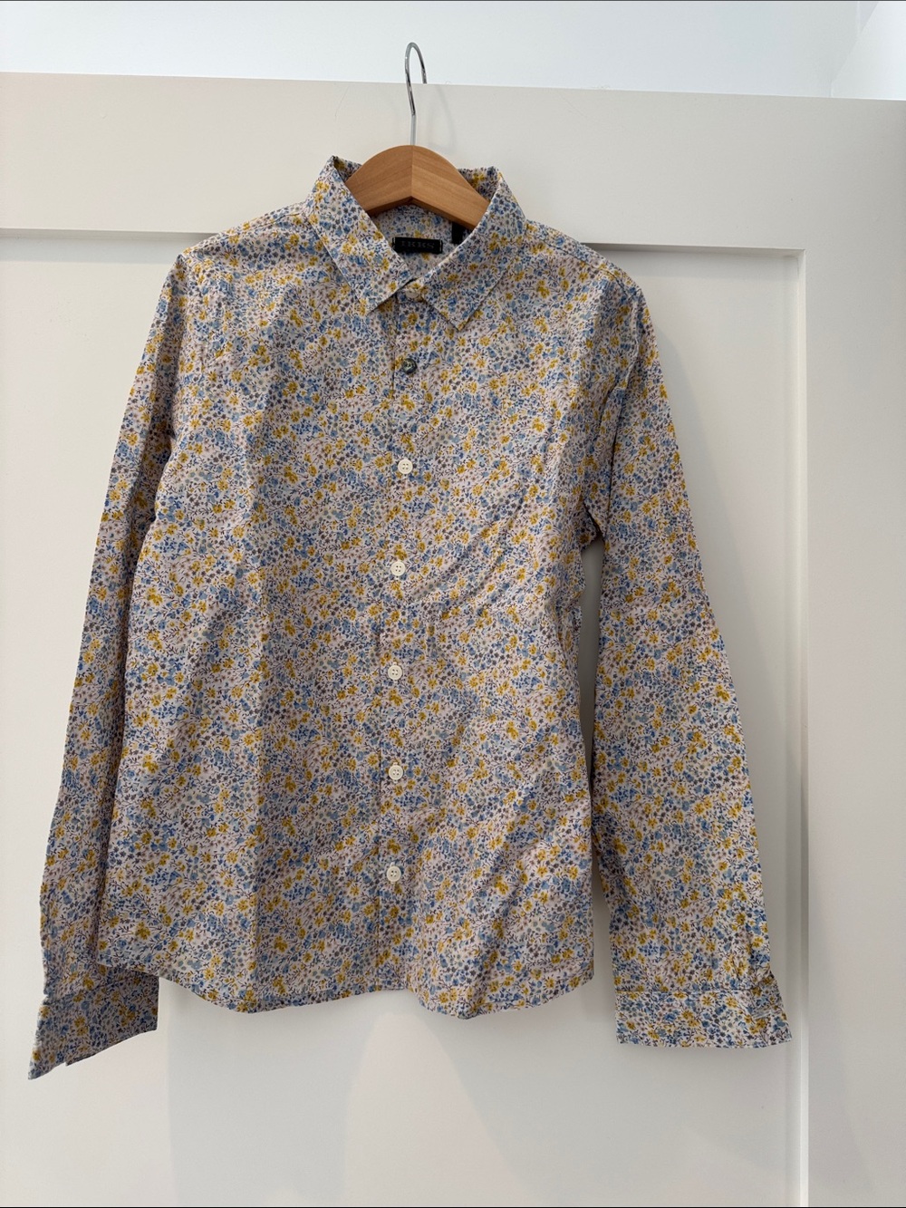 Ikks kid’s Floral Button-Down Shirt in Yellow and Blue